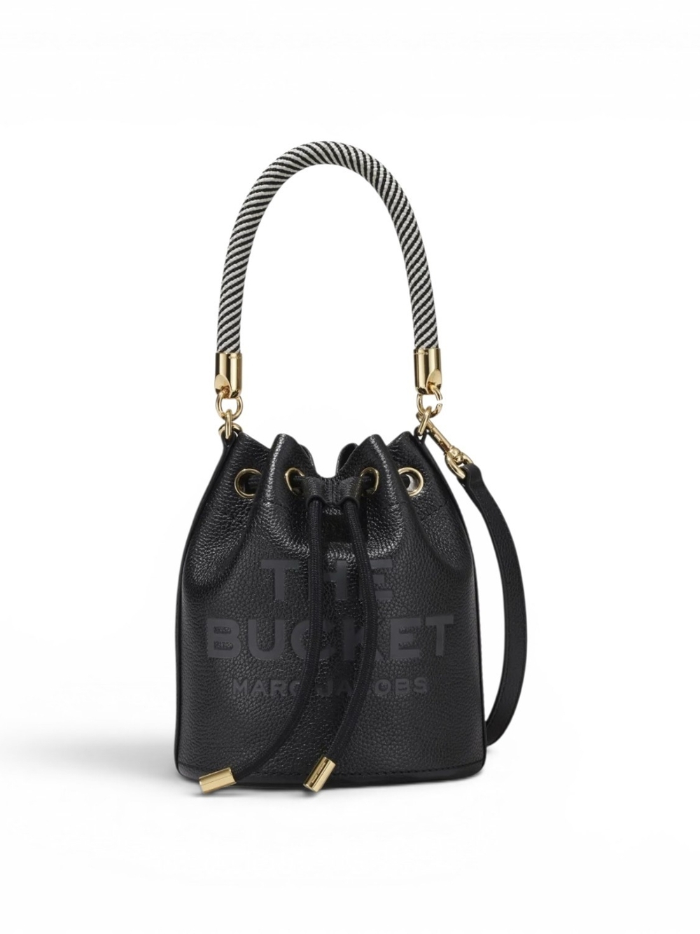 Marc Jacobs The Bucket Bag Leather Drawstring Bucket Bag with Striped Handle - Picture 4 of 4